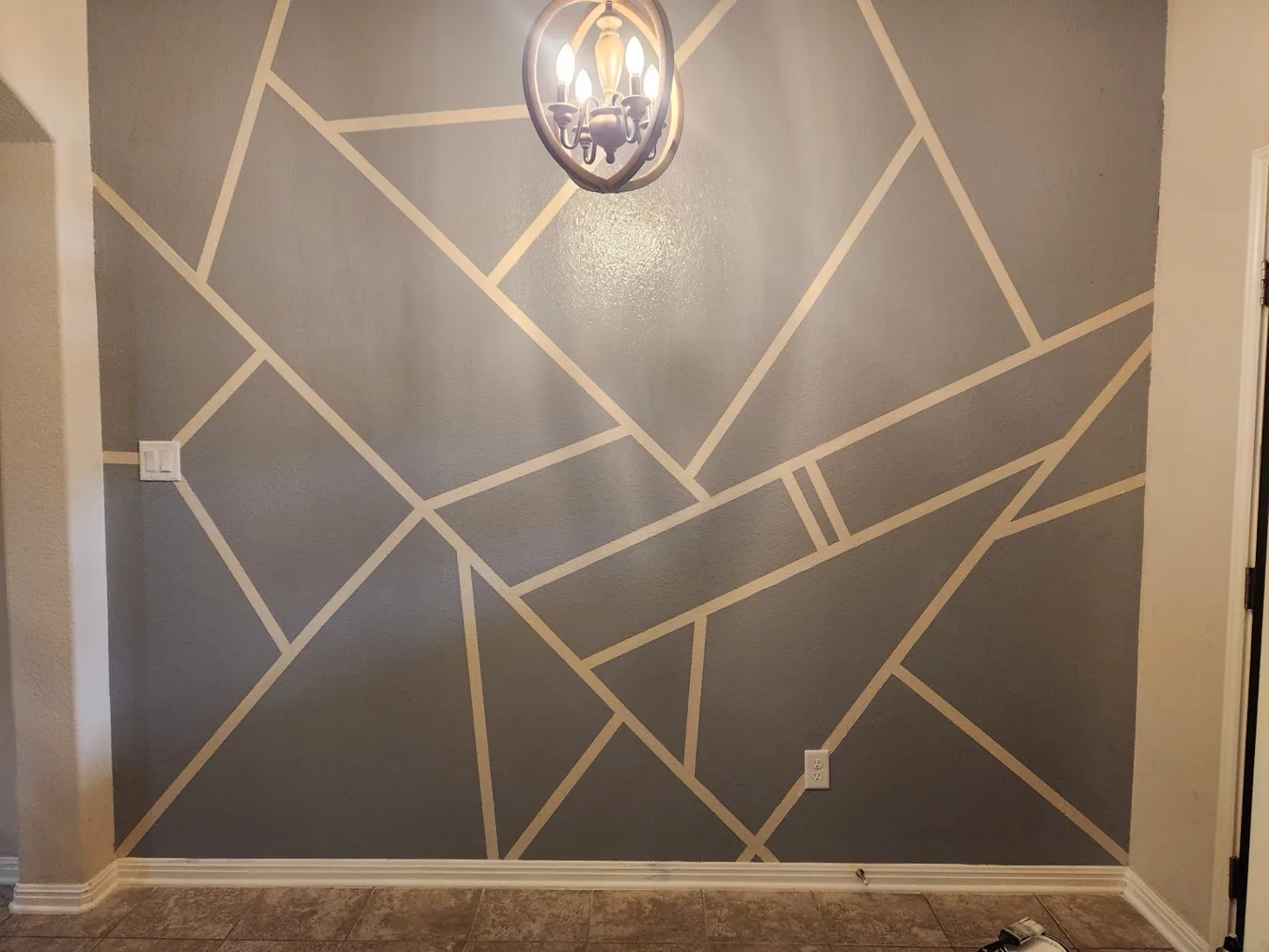 Geometric accent wall · Full view